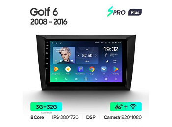 Автомагнитола Teyes SPRO Plus 4/32Gb Volkswagen Golf 6