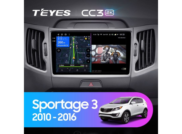 Автомагнитола Teyes CC3 2K 4/64Gb Kia Sportage 3 Тип-C Автомагнитола Teyes CC3 2K 4/64Gb Kia Sportage 3 Тип-C