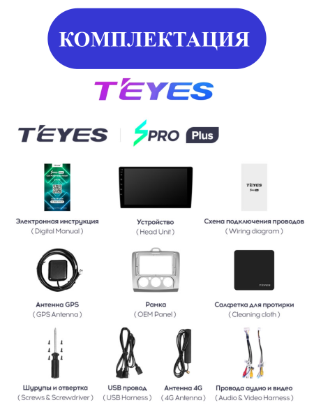 Автомагнитола Teyes SPRO Plus 4/32Gb Ford Focus 2 Тип-A Автомагнитола Teyes SPRO Plus 4/32Gb Ford Focus 2 Тип-A