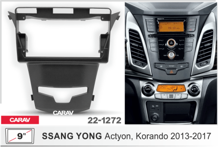 CARAV 22-1272 | 9" переходная рамка Ssang Yong Actyon 2013+, Korando 2013-2019