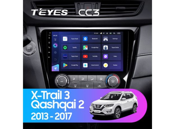 Автомагнитола Teyes CC3 4/32Gb Nissan X-Trail / Qashqai Тип-A