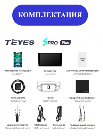 Автомагнитола Teyes SPRO Plus 4/32Gb Volkswagen Tiguan 1 Тип-A Чёрная