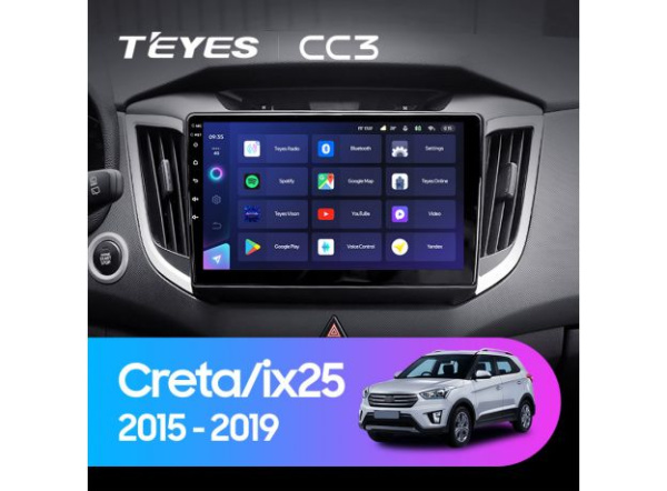 Автомагнитола Teyes CC3 4/32Gb Hyundai Creta / IX25 10.1 дюйм