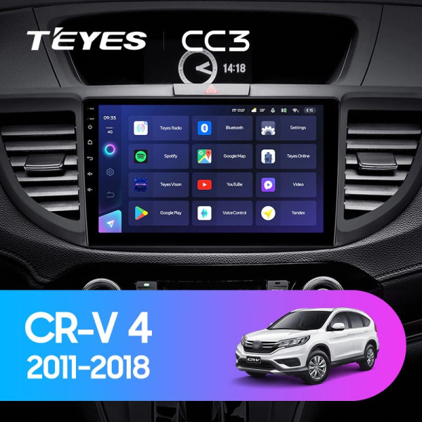 Автомагнитола Teyes CC3 4/32Gb Honda CR-V 4 RM RE Тип-C