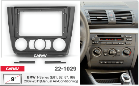 CARAV 22-1029 | 9" переходная рамка BMW 1-Series (E81, 82, 87, 88) 2007-2011 (кондиционер)