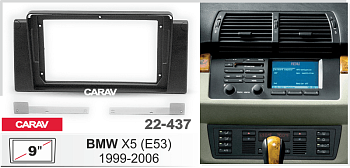 CARAV 22-437 | 9" переходная рамка BMW X5 (E53) 1999-2006