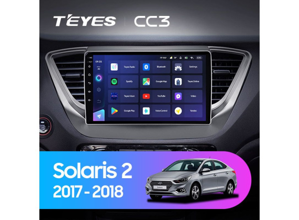 Автомагнитола Teyes CC3 4/32Gb Hyundai Solaris 2 Тип-A