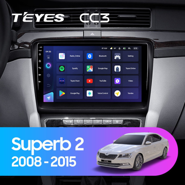 Автомагнитола Teyes CC3 4/32Gb Skoda Superb 2 B6 Автомагнитола Teyes CC3 4/32Gb Skoda Superb 2 B6