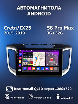 Автомагнитола S8 ProMax 4/32Gb Hyundai Creta/IX25