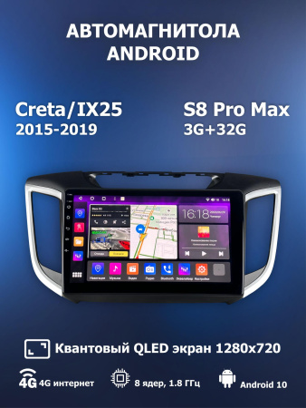 Автомагнитола S8 ProMax 4/32Gb Hyundai Creta/IX25