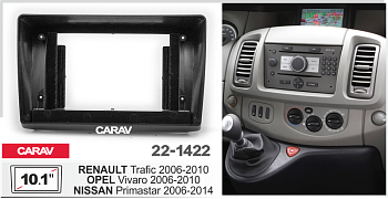 CARAV 22-1422 | 10.1" переходная рамка Renault Trafic 2006-2014, Opel Vivaro 2001-2014, Nissan Primastar 2001-2014