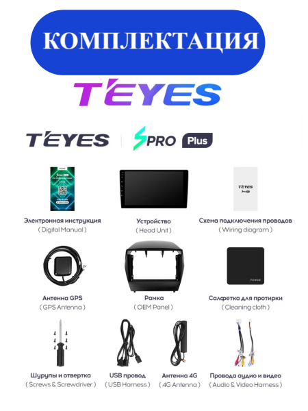 Автомагнитола Teyes SPRO Plus 4/32Gb Hyundai Tucson 2 / IX35 Тип-AB