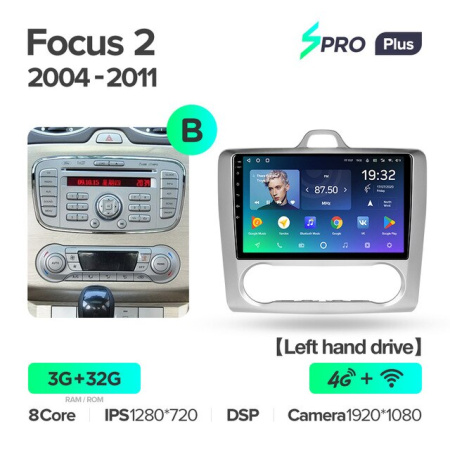 Автомагнитола Teyes SPRO Plus 4/32Gb Ford Focus 2 Тип-B