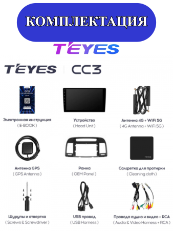 Автомагнитола Teyes CC3 4/32Gb Toyota Camry 5 Тип-A