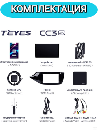 Автомагнитола Teyes CC3 2K 6/128Gb Kia Ceed 2