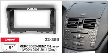 CARAV 22-359 | 9" переходная рамка Mercedes-Benz C-klasse (W204) 2006-2011