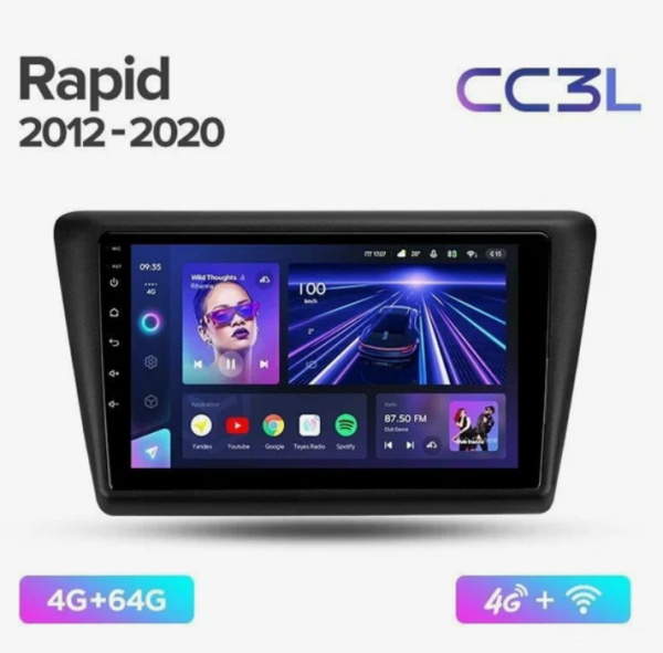 Автомагнитола Teyes CC3L 4/32Gb Skoda Rapid