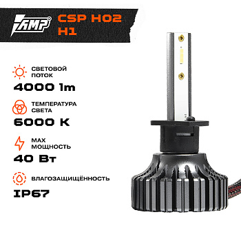 Светодиод головного света AMP CSP H02 H1