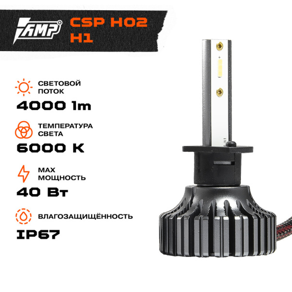 Светодиод головного света AMP CSP H02 H1