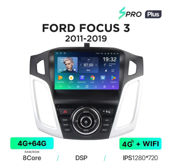 Автомагнитола Teyes SPRO Plus 4/32Gb Ford Focus 3 С доп. кнопками