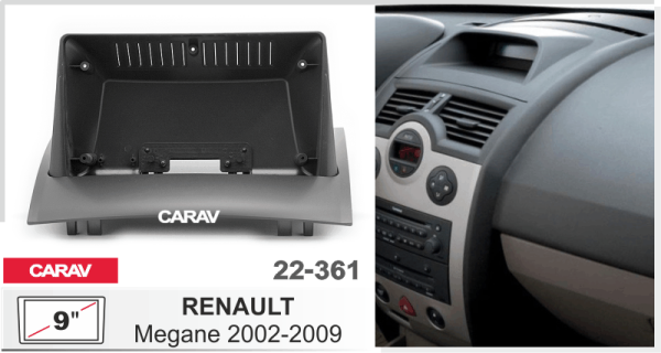 CARAV 22-361 | 9" переходная рамка Renault Megane 2002-2009