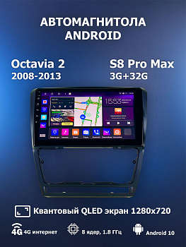 Автомагнитола S8 ProMax 4/32Gb Skoda Octavia 2 A5