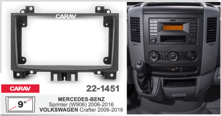 CARAV 22-1451 | 9" переходная рамка Mercedes-Benz Sprinter (W906) 2006-2017, Volkswagen Crafter 2011-2016