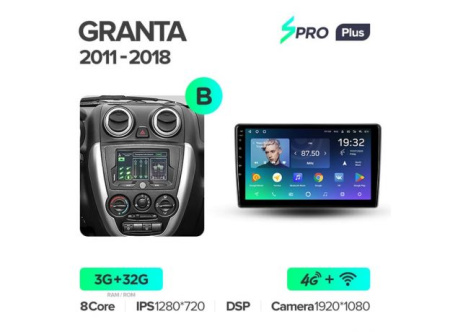 Автомагнитола Teyes SPRO Plus 4/32Gb Lada Granta Тип-B