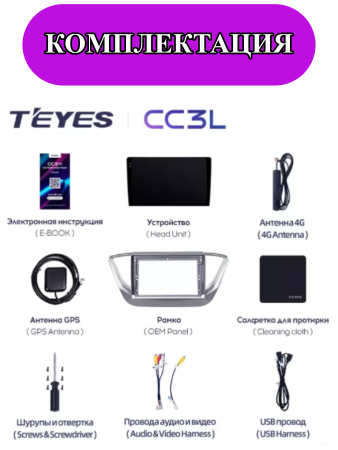 Автомагнитола Teyes CC3L 4/32Gb Hyundai Solaris 2 Тип-A