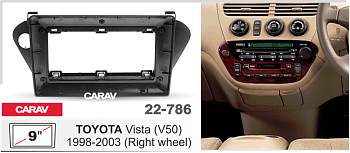 CARAV 22-786 | 9" переходная рамка Toyota Vista (V50) 1998-2003 (руль справа)