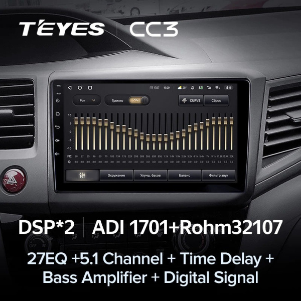 Автомагнитола Teyes CC3 4/32Gb Honda Civic 9 FB FK FD Автомагнитола Teyes CC3 4/32Gb Honda Civic 9 FB FK FD
