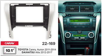 CARAV 22-169 | 10.1" переходная рамка Toyota Camry 2011-2014, Aurion, DAIHATSU Altis 2012-2017