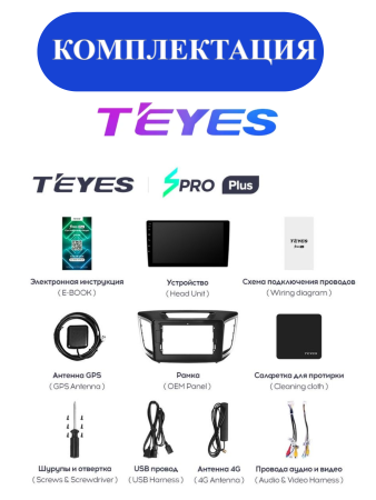 Автомагнитола Teyes SPRO Plus 4/32Gb Hyundai Creta 1 / IX25 10.1 дюймов