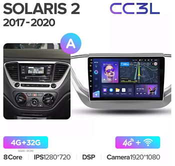 Автомагнитола Teyes CC3L 4/32Gb Hyundai Solaris 2 Тип-A