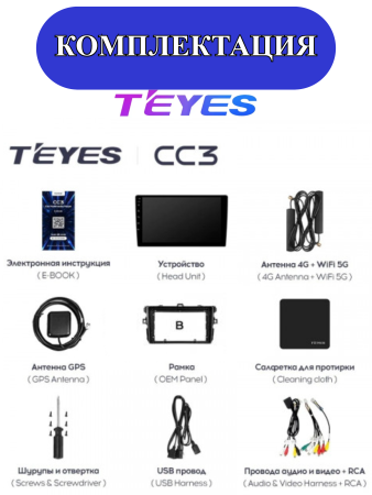 Автомагнитола Teyes CC3 4/32Gb Toyota Corolla 10 Тип-B