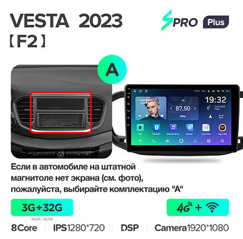 Автомагнитола Teyes SPRO Plus 4/32Gb Lada Vesta Тип-A