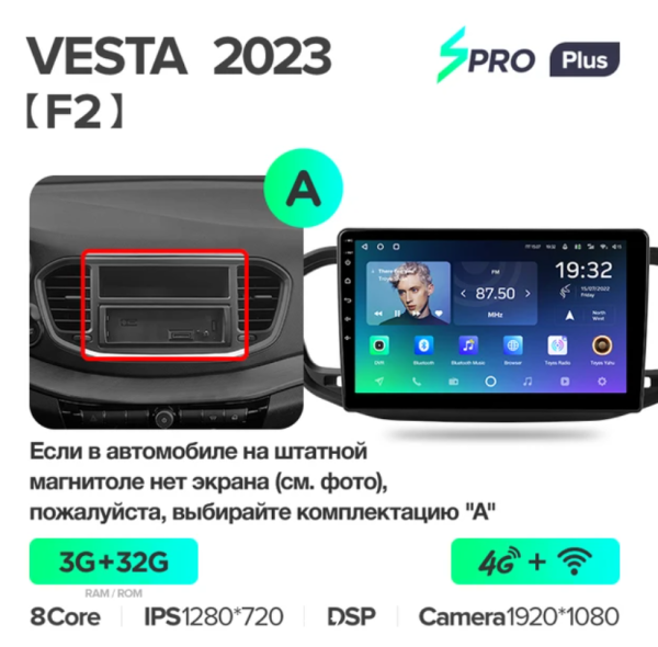 Автомагнитола Teyes SPRO Plus 4/32Gb Lada Vesta Тип-A