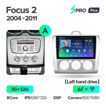 Автомагнитола Teyes SPRO Plus 4/32Gb Ford Focus 2 Тип-A