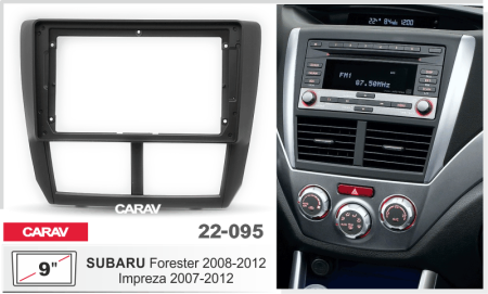 CARAV 22-095 | 9" переходная рамка Subaru Forester 2007-2013, Impreza 2007-2011