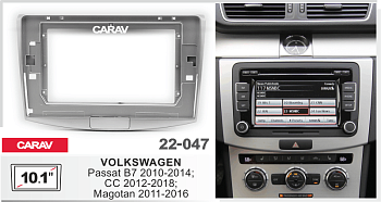 CARAV 22-047 | 10.1" рамка для магнитол VW Passat (B7) 11-15, Passat CC 12-17