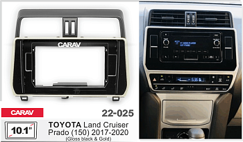 CARAV 22-025 | 10.1" переходная рамка Toyota Land Cruiser Prado (150) 2017-2020
