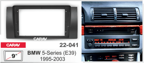 CARAV 22-041 | 9" переходная рамка BMW 5-Series (E39) 1995-2004, X5 (E53) 1999-2006