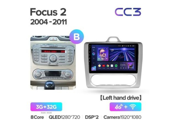 Автомагнитола Teyes CC3 4/32Gb Ford Focus 2 Тип-B