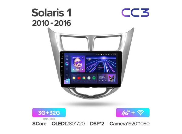 Автомагнитола Teyes CC3 4/32Gb Hyundai Solaris 1