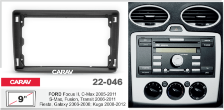CARAV 22-046 | 9" переходная рамка Ford Focus II 05-08, C-Max 03-07, S-Max 06-10, Transit 06-12