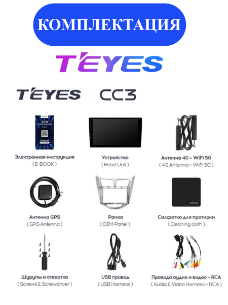 Автомагнитола Teyes CC3 4/32Gb Hyundai Solaris 1