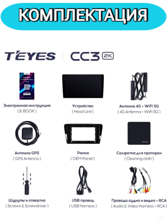 Автомагнитола Teyes CC3 2K 6/128Gb Skoda Octavia 3 A7 Тип-A